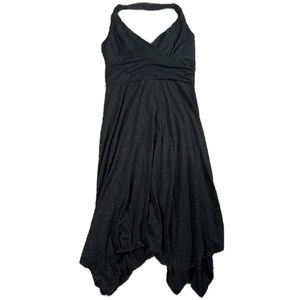 Vol 1 📌large black slinky sparkly dress tie around the neck asymmetrical bottom